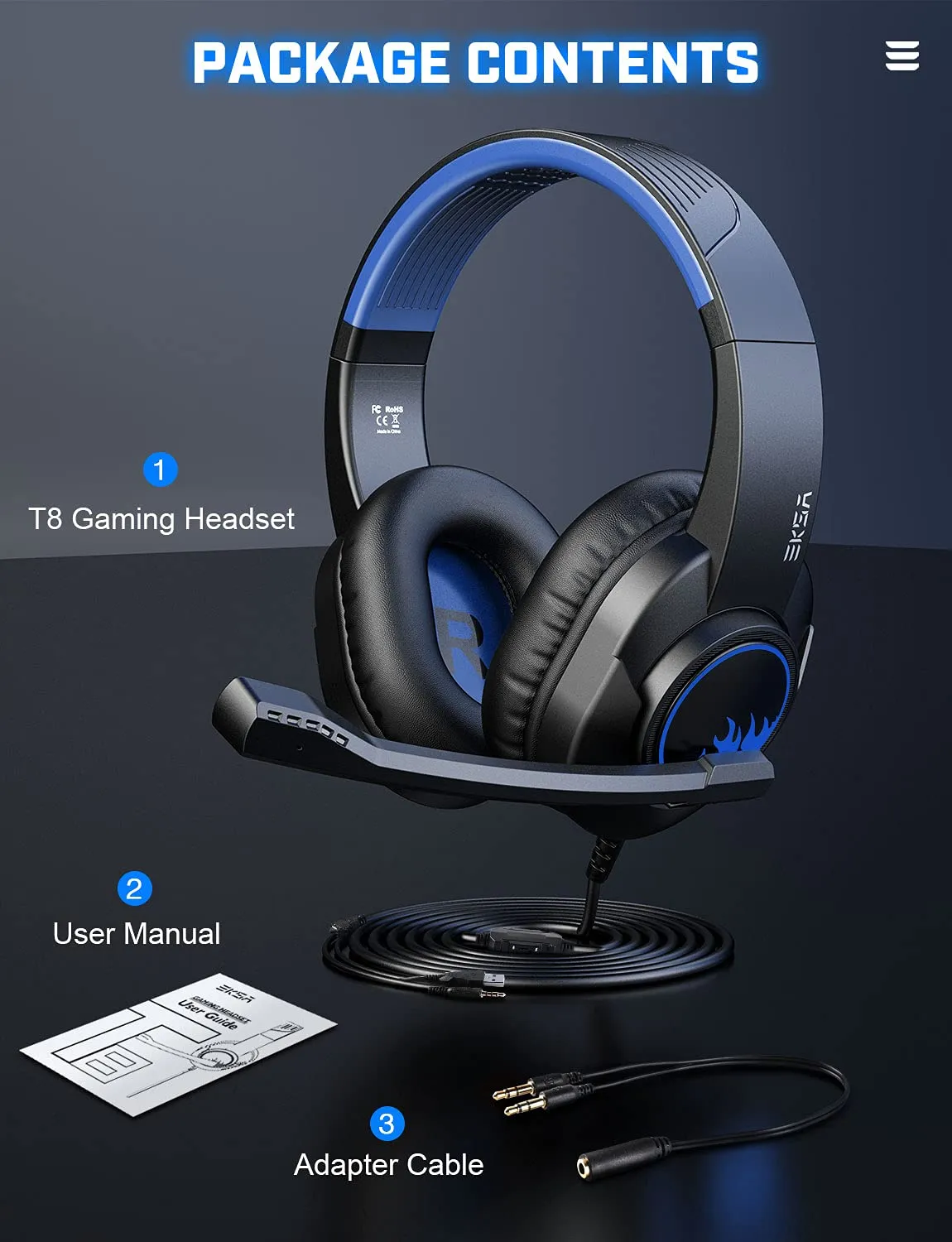 EKSA T8 Stereo Gaming Headset