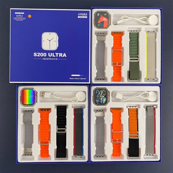 S200 Ultra Smart Watch with 4 Straps