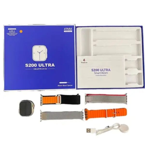 S200 Ultra Smart Watch with 4 Straps