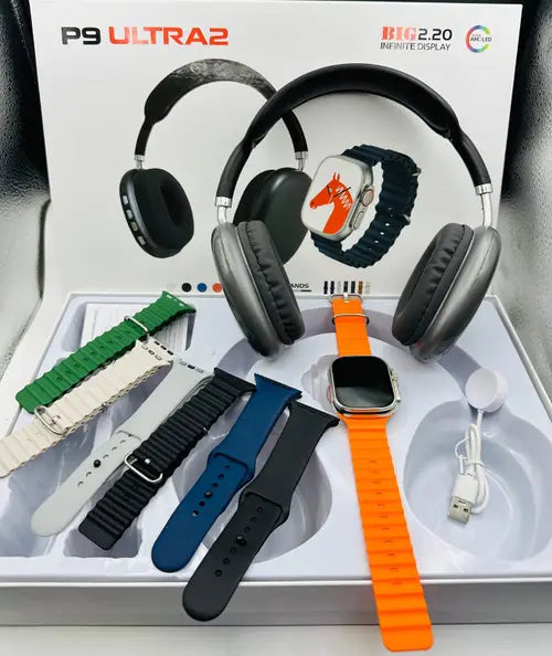 P9 Ultra 2 Smartwatch + Headphone Combo